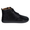 Damskie buty barefoot zimowe skórzane ZB04 ocieplane obuwie minimalistyczne czarne fala