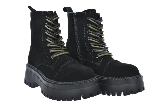 Dámské zateplené kožené boty Big Star SS274526 černé