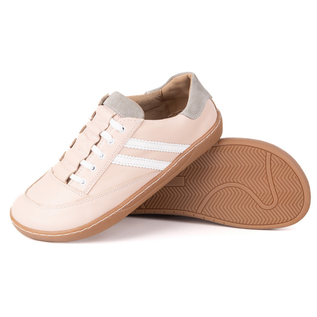 Sneakersy barefoot damskie Kaia Olivier – anatomiczne buty skórzane pudrowy róż