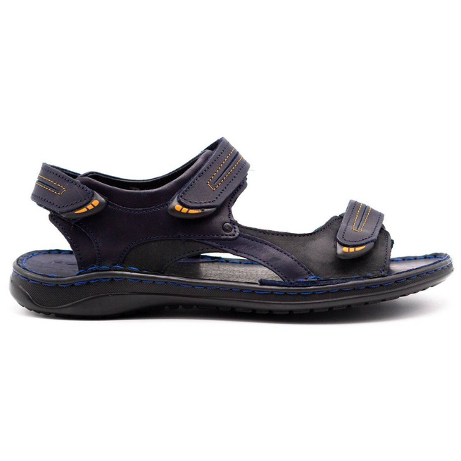 Kožené sandály SA04 tmavě modré s černou