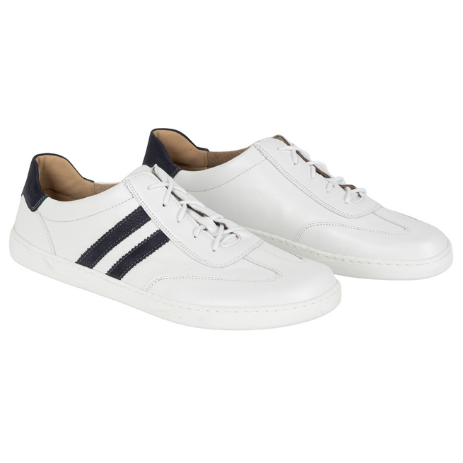 Buty męskie casual skórzane sznurowane BAREFOOT FRIENDLY 1290 białe