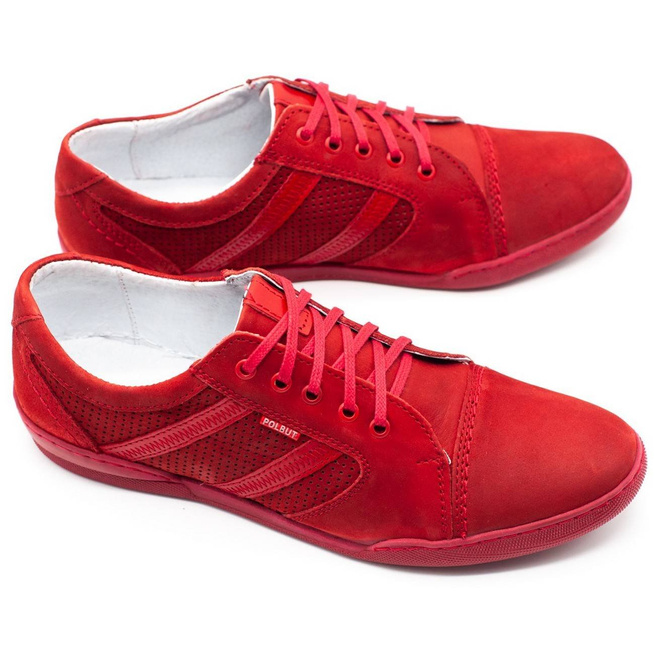 Pánská ležérní obuv R3 Perforace červená