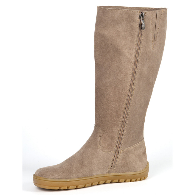 Dámské barefoot kožené boty Olivier Hazel beige velur