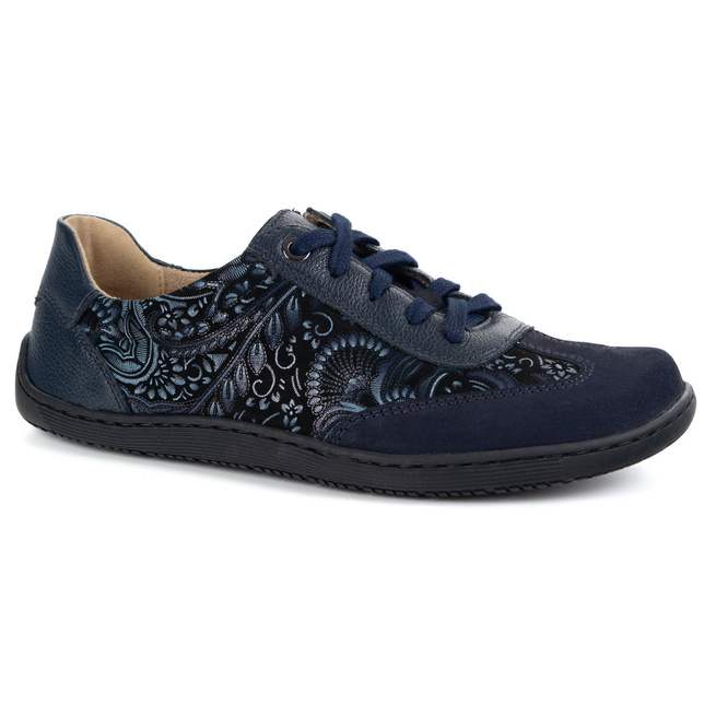 Buty barefoot damskie skórzane minimalistyczne OLIVIER 1287 granatowe