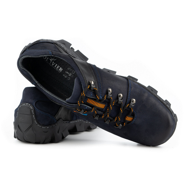 Pánské kožené trekové boty 214GT navy blue