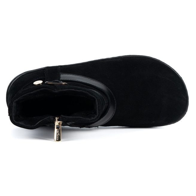 Zimowe botki barefoot skórzane Jasper zamszowe zero drop czarne
