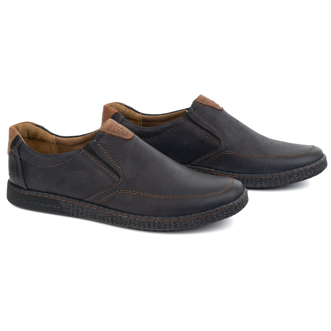 Ležérní pánská kožená obuv 854/2 černá