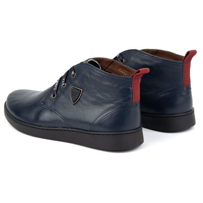 Pánské kožené boty Chukka KAMPOL 110/63 navy blue