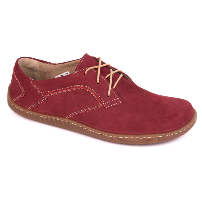 BAREFOOT Dámská minimalistická kožená obuv 1082 maroon nubuk