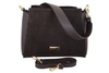 Torebka miejska z naturalnego zamszu i skóry - Brązowa ciemna
