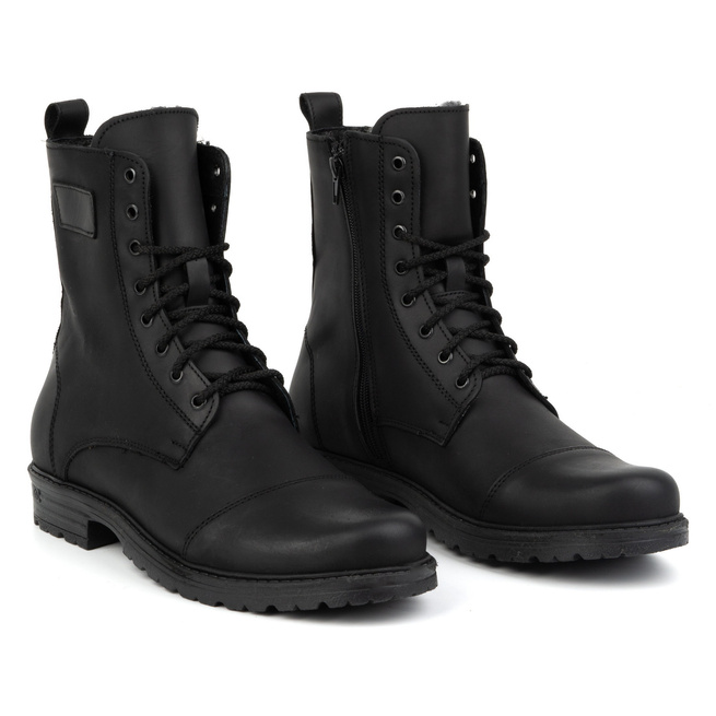 Polské pánské vysoké kožené boty 2118/2 POLBUT černé