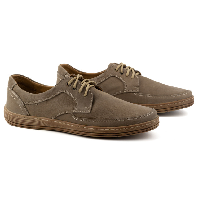 Buty męskie skórzane sznurowane 7150DT brązowe