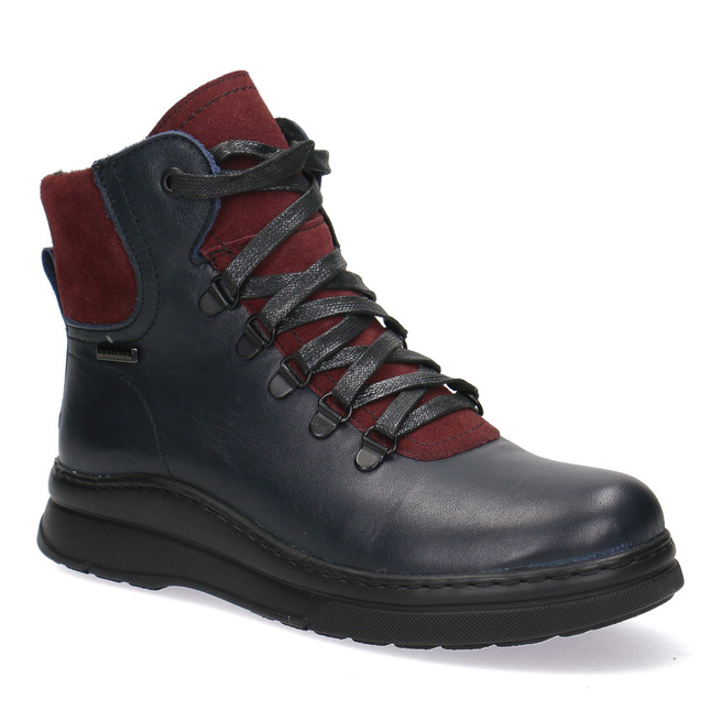 Pollonus dámské kožené sněhule navy blue/maroon 5-1459-001
