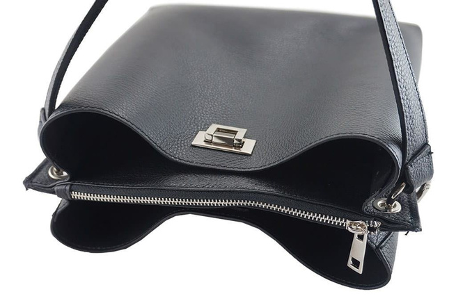 Duża torba damska skórzana - Barberini's - Czarna