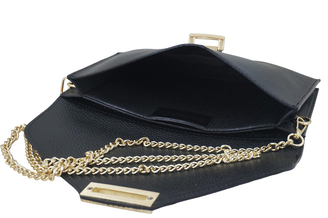 Elegantní spojková taška s módním potiskem - černá