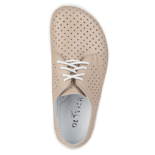 BAREFOOT Dámské minimalistické tenisky 1288POL béžové s bílou barvou