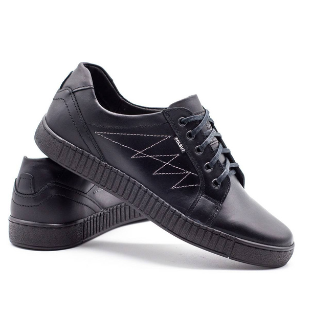 J66 pánské polobotky černé se stříbrem