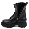 Dámské zateplené kožené boty 401BB pea black