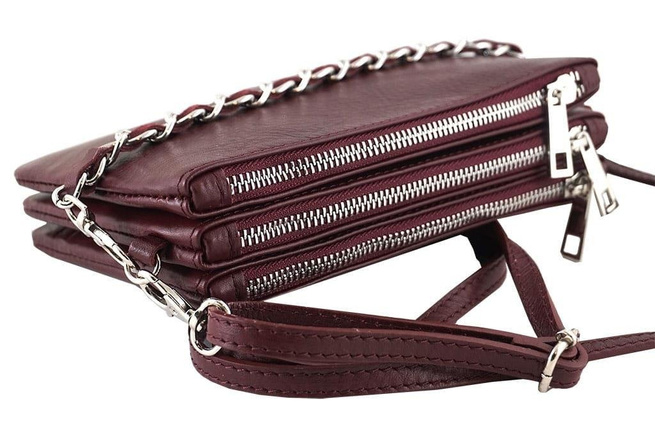 Módní italská kožená poštovní taška - chrpa