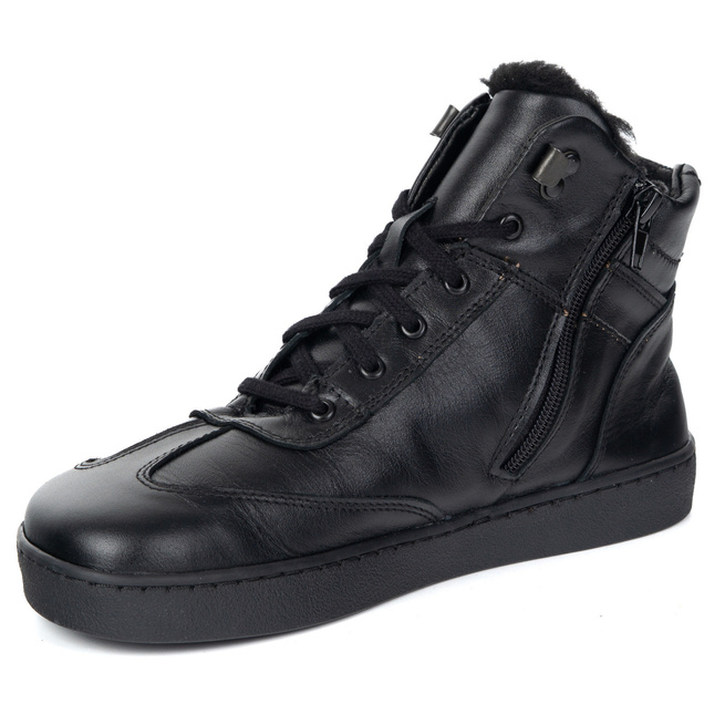 Skórzane buty BAREFOOT damskie zimowe 201MP ocieplane z naturalnej skóry