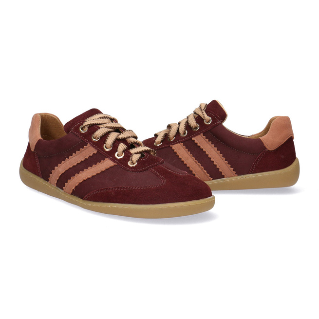 Buty damskie barefoot skórzane Pollonus 5-1774-004 Bordo z Różem
