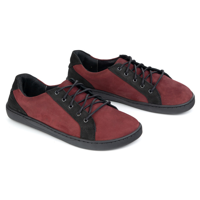 Buty skórzane damskie JOKER 910j  bordowe