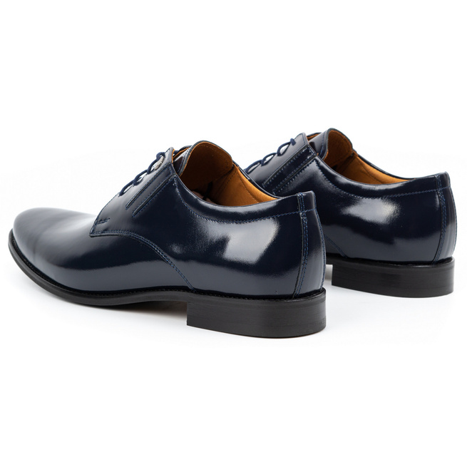 Pánská společenská kožená obuv z lakované kůže 480 navy blue