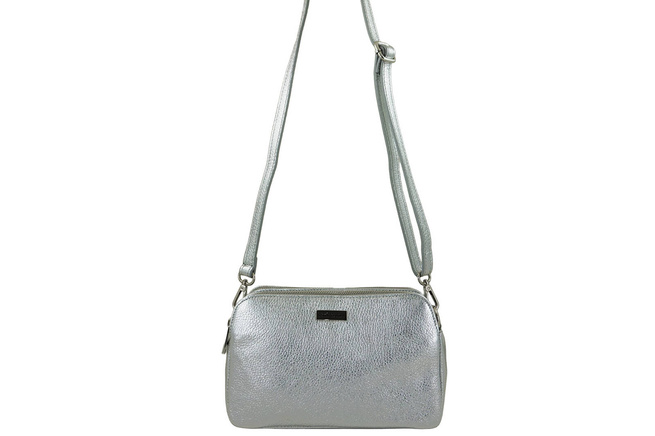 Damska torebka metalizowana - Srebrna