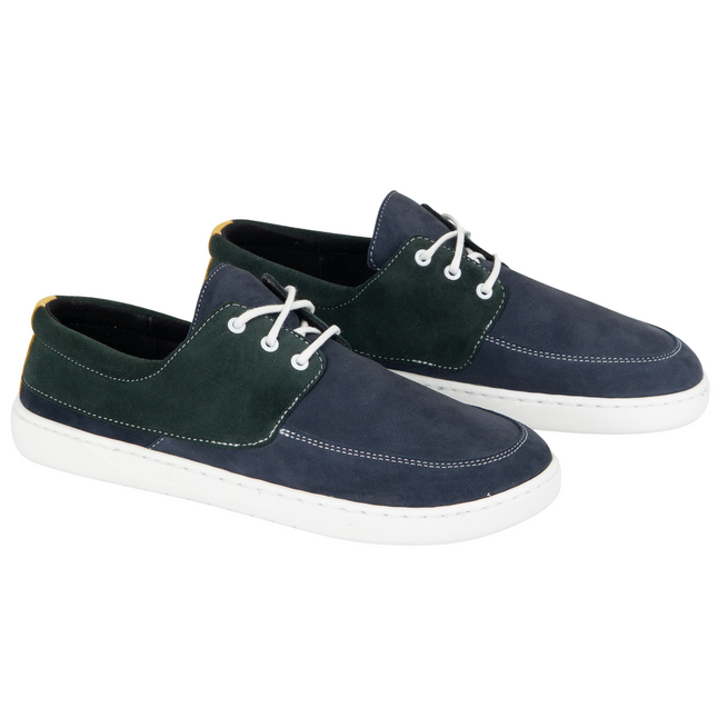 Barefoot mokasíny 0797W šněrovací kožené boty navy blue