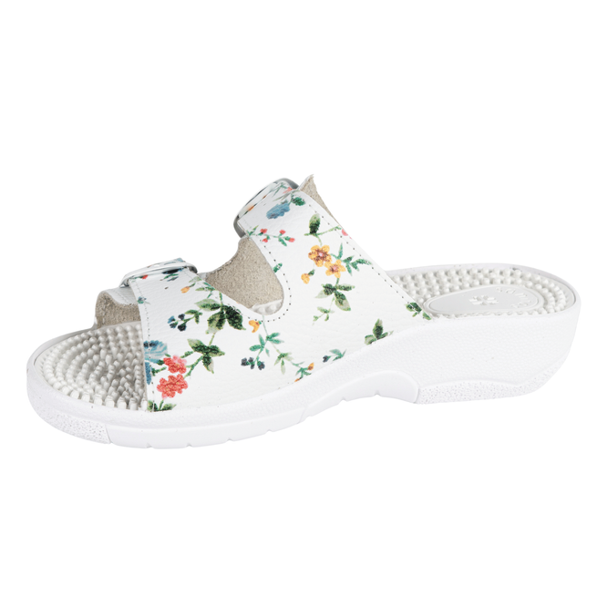 Buty damskie klapki regulowane fakirki masujące z kolcami NADIA kwiatowe wzory