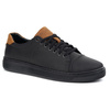 Buty męskie skórzane sneakersy 2109 czarne z brązem