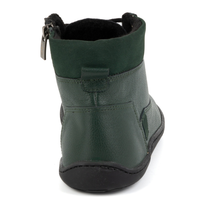 Dámské minimalistické kožené zimní boty barefoot 1262 zelené