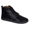 Damskie buty barefoot zimowe skórzane ZB04 ocieplane obuwie minimalistyczne czarne fala