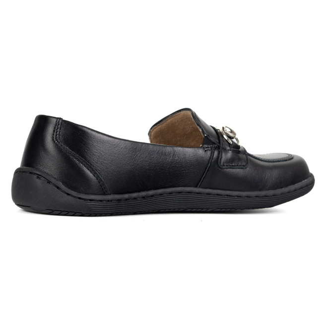 Barefoot damskie mokasyny skórzane minimalistyczne 1288AR czarne