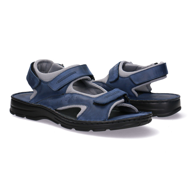 Pánské kožené sandály Pollonus navy blue 6-0070-015