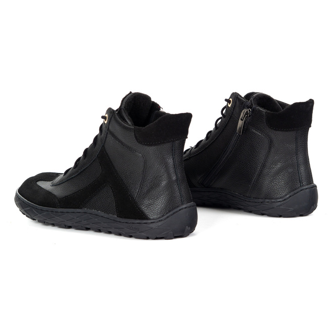 Buty damskie barefoot skórzane zimowe minimalistyczne 1294 czarne