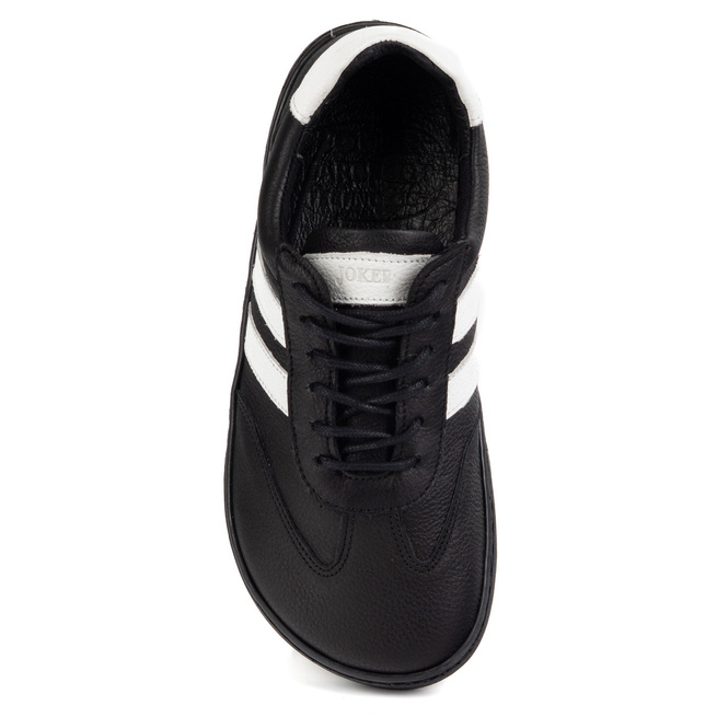 Buty skórzane damskie JOKER BLACKORWHITE 908 czarne – minimalistyczne sneakersy od Olivier