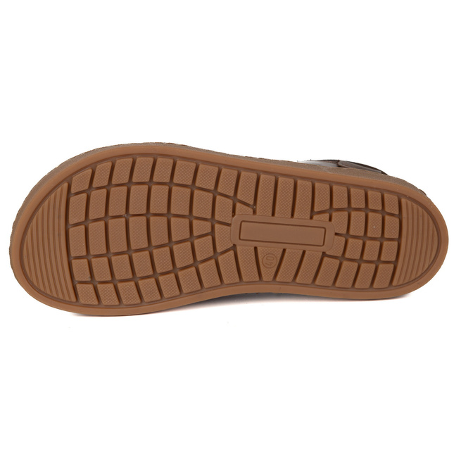 Pánské zimní zateplené kožené boty barefoot široké 755MP tmavě hnědé