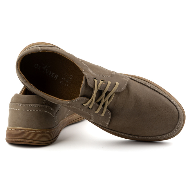 Buty męskie skórzane sznurowane 7150DT brązowe