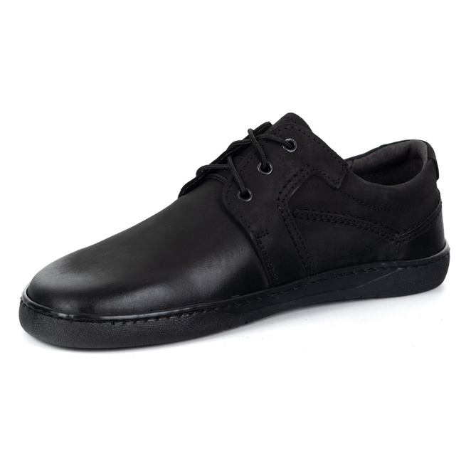 BAREFOOT Męskie buty skórzane sznurowane minimalistyczne 115KZ czarne crazy