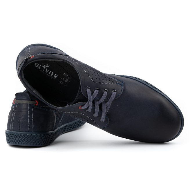 Pánská kožená obuv na běžné nošení 302GT navy blue
