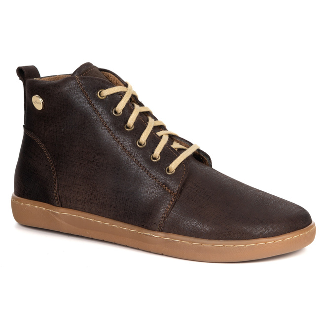 Dámské kožené zimní boty barefoot Z-B04 beige