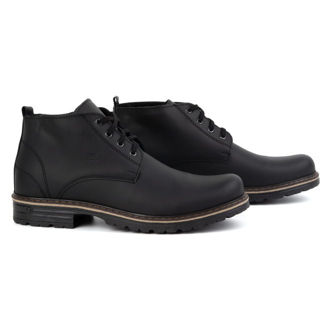 Pánské kotníkové boty kožené 2119 černé
