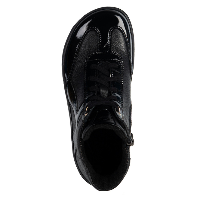 Zimowe buty barefoot Olivier Reese – minimalistyczne skórzane botki dla kobiet czarne 