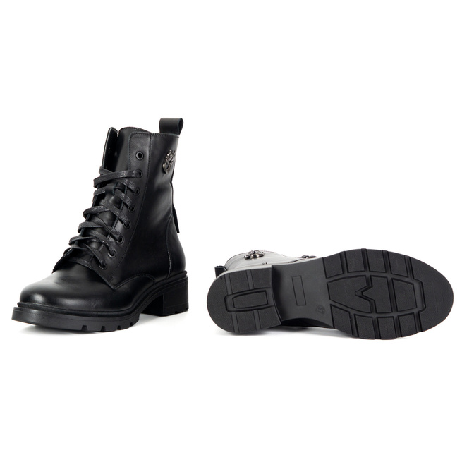 Botki damskie skórzane 1786POL czarne lico