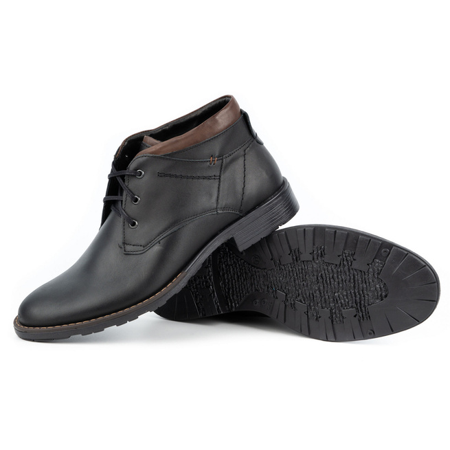 Pánské zimní kožené boty J38S černé