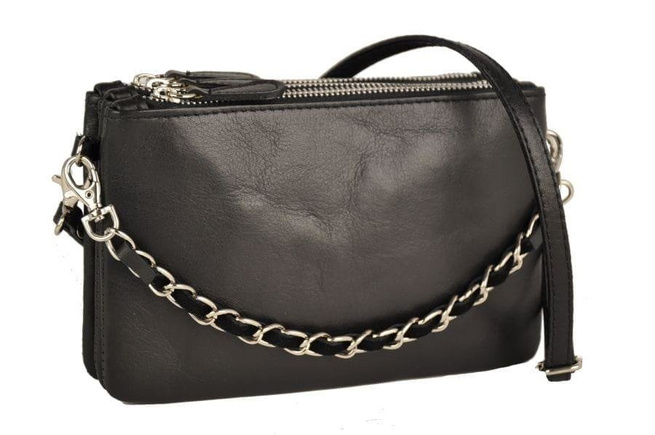 Módní italská kožená poštovní taška - světle šedá