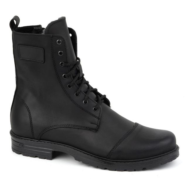 Polské pánské vysoké kožené boty 2118/2 POLBUT černé