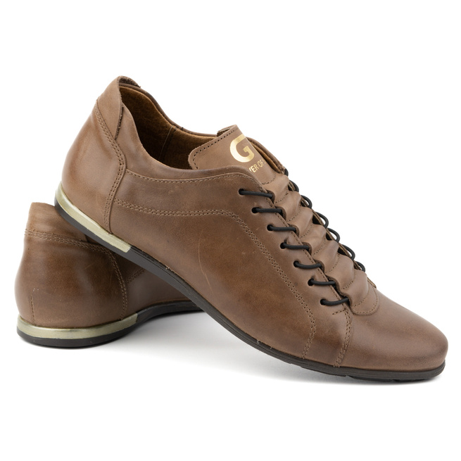 Buty sportowe męskie skórzane 2123 brązowe