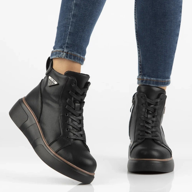 Filippo kožené boty na platformě DBT6452/25 BK Black